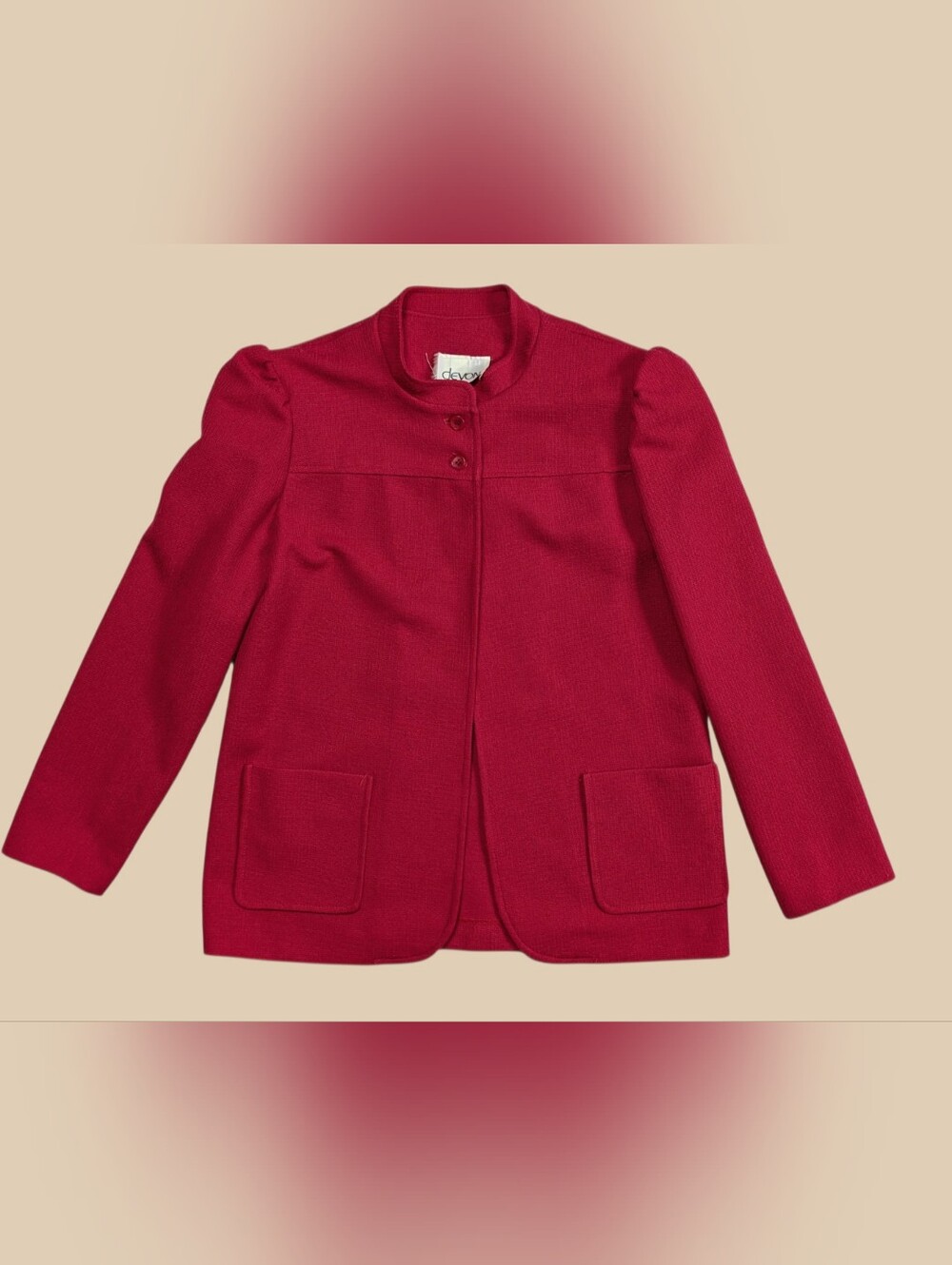 70s Devon Pink Structured Knit Jacket Medium